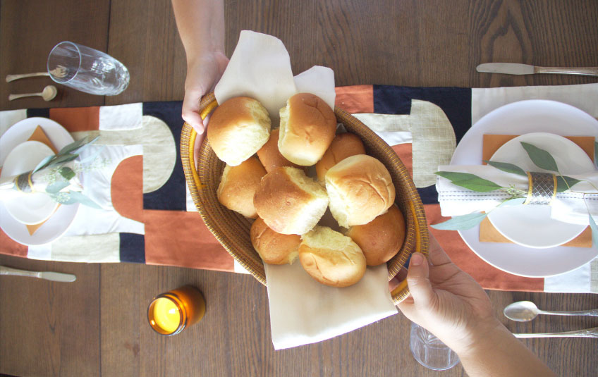 A basket of rolls.