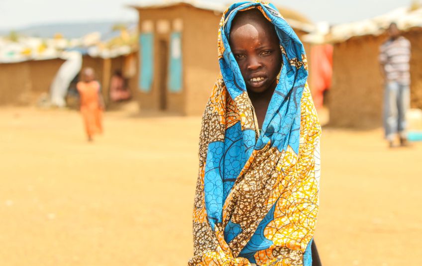 Child in refugee camp.